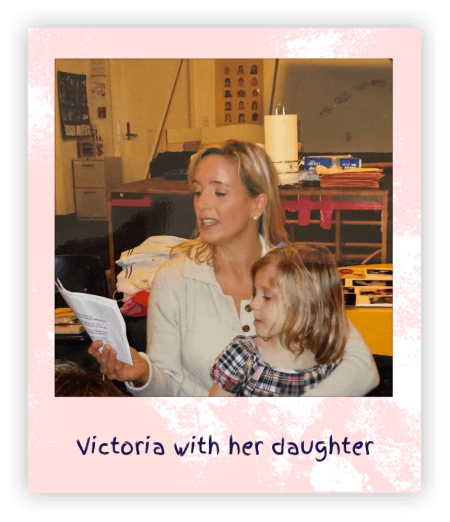 Victoria with her daughter